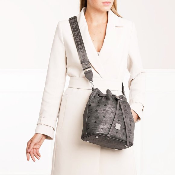 MCM Small Drawstring Visetos Coated Canvas Bag - Picture 11 of 12